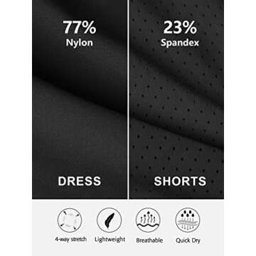 ATTRACO Tennis Workout Dress for Women with Shorts Underneath and Bra Athletic Dress Sleeveless for Golf Exercise Black