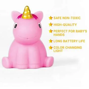 Bath Toys for Toddlers Baby 8 Pack Light Up Toys - Bathtub Toy Flashing Colourful LED Light Shower Bathtime for Kids Infants Shark, Clown Fish, Owl, Unicorn, Octopus, Dolphin, Dinosaur Mermaid