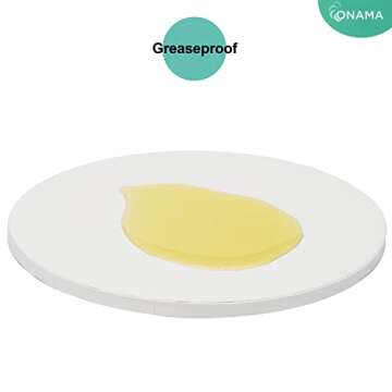 ONAMA – White Cake Drum 12 Inch Round 6 Pack - Smooth Cake Drum 1/2 Inch Thick Cake Boards with Professional Smooth Straight Edges and Glossy Finish - 6m Long Ribbon