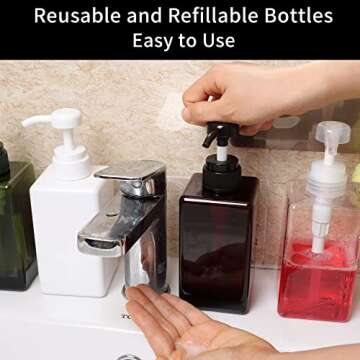 Pump Bottle, 22oz/650ml Refillable Plastic Empty Lotion Soap Dispenser