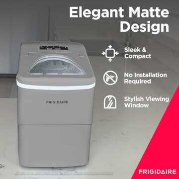 Frigidaire EFIC108-SILVER Counter top Portable, 26 lb per Day Ice Maker Machine, Silver