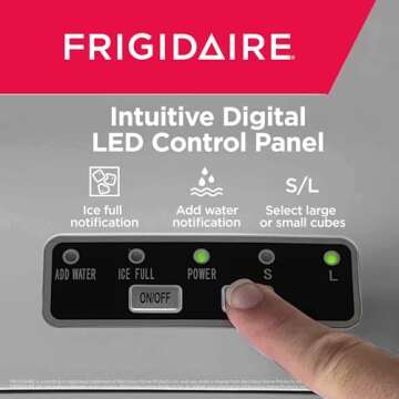 Frigidaire EFIC108-SILVER Counter top Portable, 26 lb per Day Ice Maker Machine, Silver