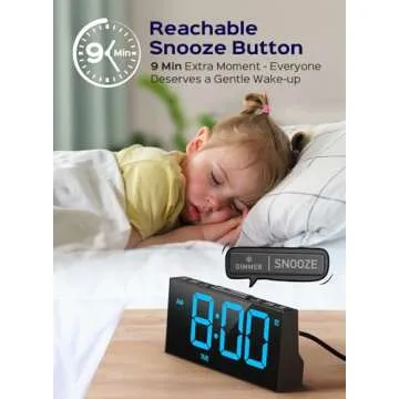 GOLOZA Digital Alarm Clocks for Bedrooms, Digital Clock with 4 Level Brightness +Off, Dual Customiza...