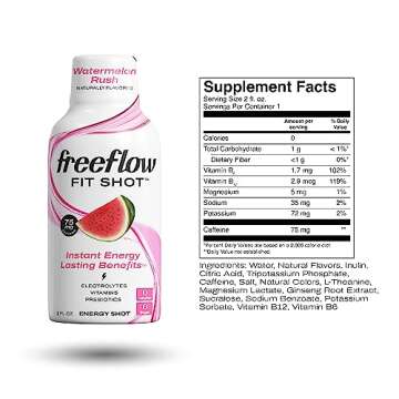 Freeflow Fit Energy Shots - Watermelon Rush, 6 Pack