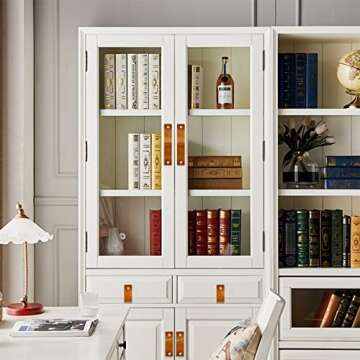 Jililil Leather Drawer Pulls, Brown Cabinet Handles 6 Pack, Soft Handles Hole Pitch Adjustable, Perfect Replacement of Metal Dresser Hardware (5 Inch Hole Centers)