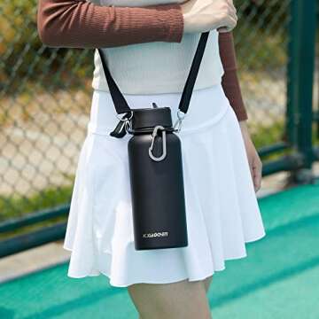 32 oz Insulated Water Bottle with Paracord Handle and Straps