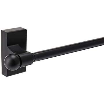 Rod Desyne Mag-12 Magnetic Curtain Rod, 17-30", Black