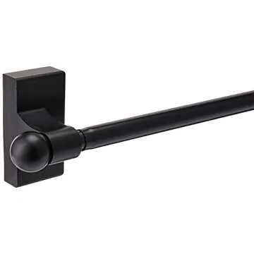 Rod Desyne Mag-12 Magnetic Curtain Rod, 17-30", Black