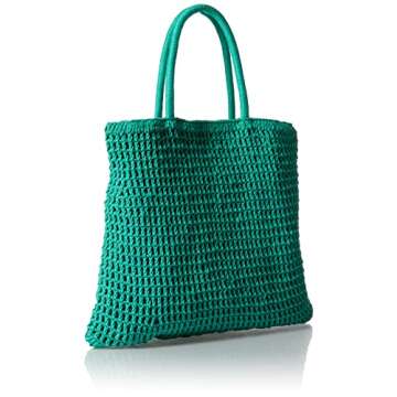 The Drop Women's Alora Crochet Tote, Jade, One Size