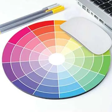 Amcove Color Wheel Circle Mouse Pad - Artistic & Comfortable