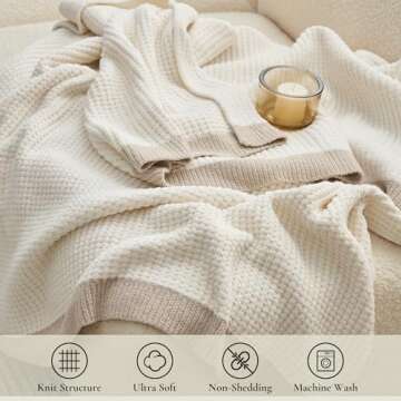 Amélie Home Reversible Chenille Waffle Throw Blanket