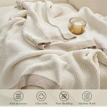 Amélie Home Reversible Chenille Waffle Throw Blanket