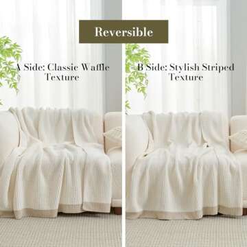 Amélie Home Reversible Chenille Waffle Throw Blanket
