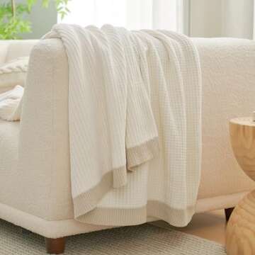 Amélie Home Reversible Chenille Waffle Throw Blanket