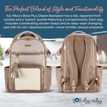 Itzy Ritzy Boss Plus Diaper Bag Backpack - Chic & Functional