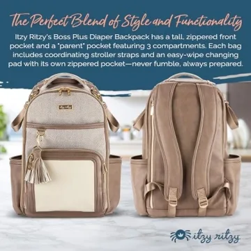 Itzy Ritzy Boss Plus Diaper Bag Backpack - Chic & Functional