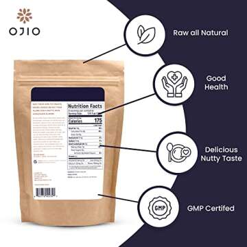 OJIO Raw Cacao Nibs - Dark Chocolate Nibs - No Sugar, Crunchy, Deep Flavor, Paleo, Non-GMO, Kosher, Superfood, Gluten Free Cocoa Nibs - 8 oz (Pack of 1)