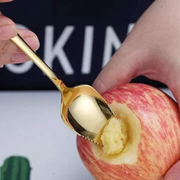 Gold Grapefruit Spoons 5 Pieces Set with Knife for Fruits