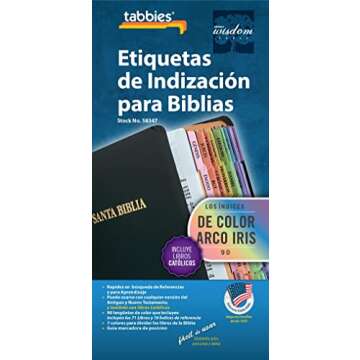 tabbies Rainbow Spanish Catholic Bible Indexing Tabs, Old & New Testaments Plus Catholic Books, 90 M...