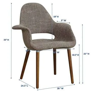 Modway Aegis Mid-Century Upholstered Chair in Taupe