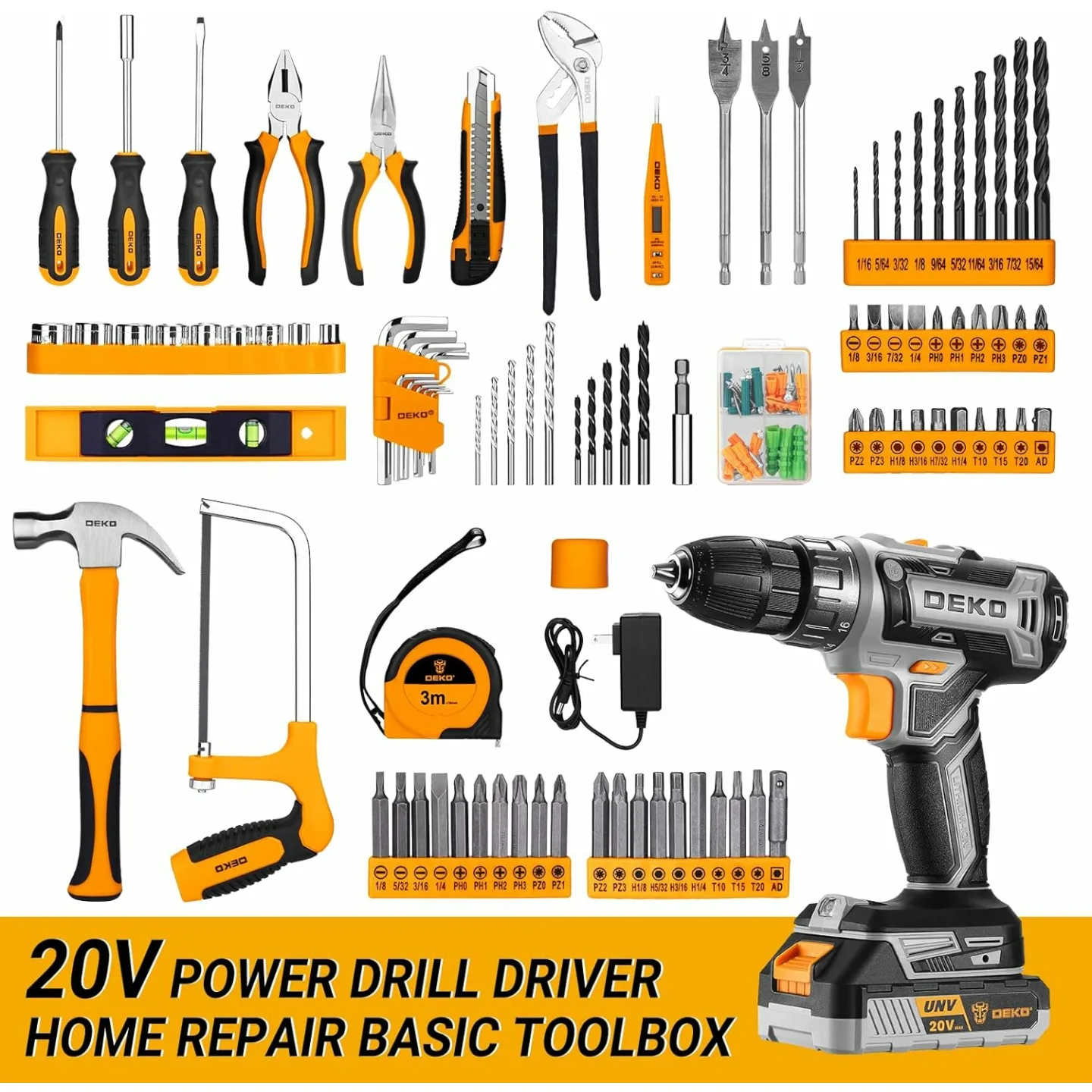 20V Cordless Drill Tool Kit for Home Repair
