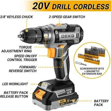 20V Cordless Drill Tool Kit for Home Repair