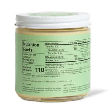 Divya's Cultured Ghee - 16 oz Grass-Fed Ghee Clarified Butter - Great For Cooking Meals & Promotes Gut Health - Non-GMO, Gluten Free, Keto Friendly, Ayurvedic Ghee Butter