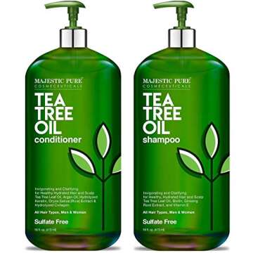 Majestic Pure Tea Tree Shampoo for Men and Women - Hydrating Formula Fights Dandruff, Lice and Itchy...
