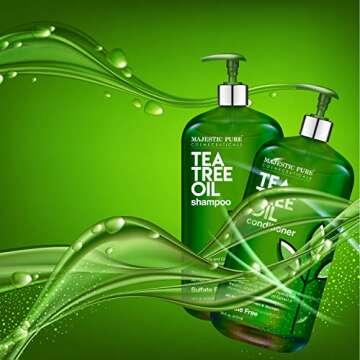 Majestic Pure Tea Tree Shampoo for Men and Women - Hydrating Formula Fights Dandruff, Lice and Itchy, Irritating or Dry Scalp - For All Hair Types - Sulfate Free 16 fl oz (pack of 2)