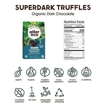Alter Eco Super Dark Chocolate Truffles - 100% Organic Fair Trade Indulgence (10 Count)