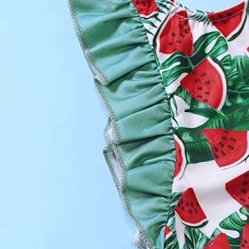 HAPPYMA Baby Girl Watermelon Swimsuit with Headband