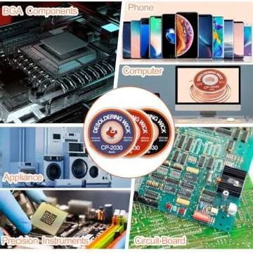 JoTownCand 3 Pcs Premium Desoldering Wick Set, 10FT No Clean Low Residue Solder Wick Braid (0.08, 0.1, 0.12IN) – Effortlessly Remove Solder and Disassemble Electronics