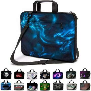 Funky Planet 15" Canvas Laptop Case with Strap