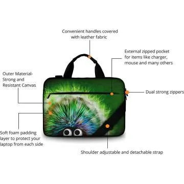 Funky Planet 15" Canvas Laptop Case with Strap