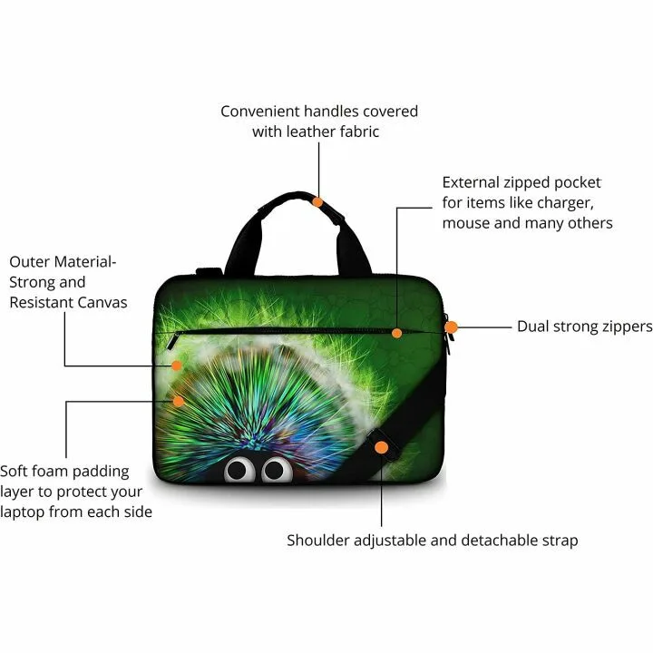 Funky Planet 15" Canvas Laptop Case with Strap