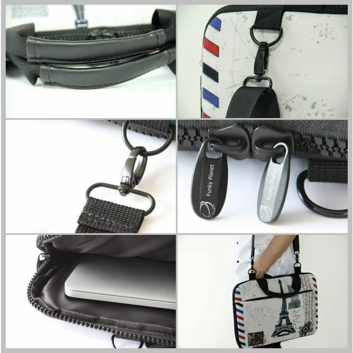 Funky Planet 15" Canvas Laptop Case with Strap