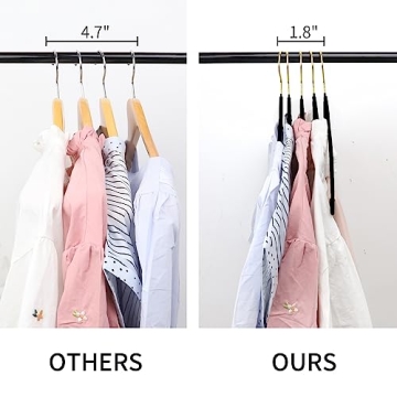 ManGotree Velvet Suit Hangers with 360° Swivel Gold Hook, Non-Slip Felt Hangers, Ultra-Slim Space Saving Clothes Hangers, Sturdy Coat Hangers, 36 Pack (Black)