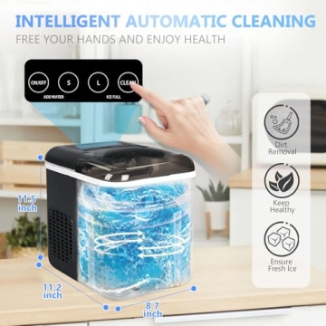 Self-Cleaning Portable Ice Maker - 26lbs Daily