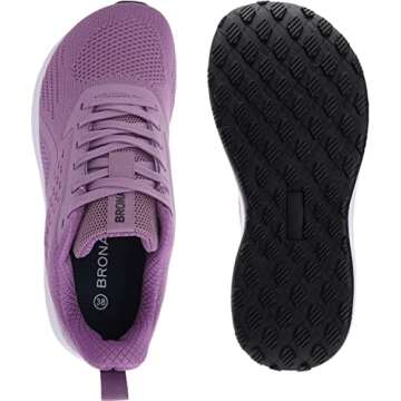 BRONAX Womens Wide Road Running Shoes Mesh Comfortable Fitness Cross Training Size 11w Stylish Gym F...