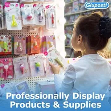 Gluposti Peg Hook Stoppers for 1/4 Pegboard Hooks & Slatwall Hooks, White Round Rubber Inventory Control Clips, Pegboard Peg Locks for Retail Hooks on Peg Board & Slat Wall Panels (100 Pack)