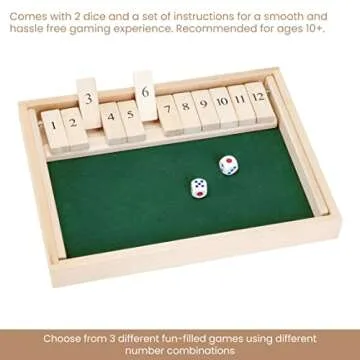 Bits and Pieces Shut the Box Game - 3-in-1 Fun