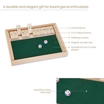 Bits and Pieces Shut the Box Game - 3-in-1 Fun