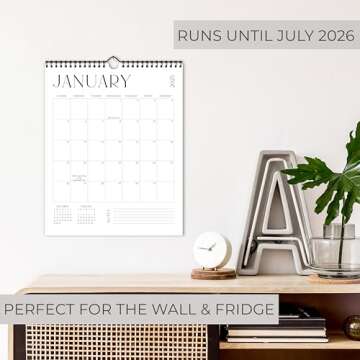Beautiful 2025-2026 Wall Calendar - Runs from January 2025 until July 2026 – 14.5"x11.5" Office Wall Calendar for Easy Organizing