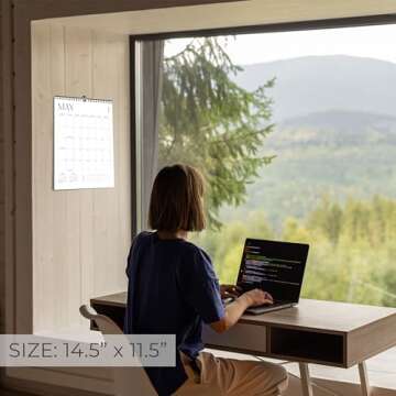 Beautiful 2025-2026 Wall Calendar - Runs from January 2025 until July 2026 – 14.5"x11.5" Office Wall Calendar for Easy Organizing