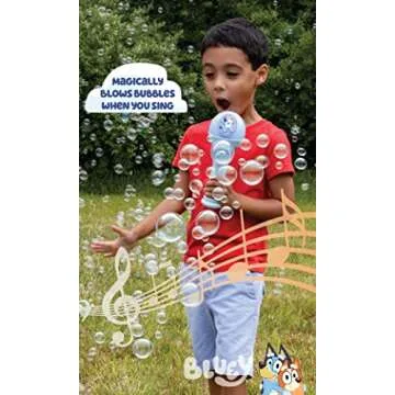 BLUEY Dance Mode Bubble Machine and Toy Microphone | Bluey Toy for Baby, Toddlers and Kids | Includes Bubble Solution