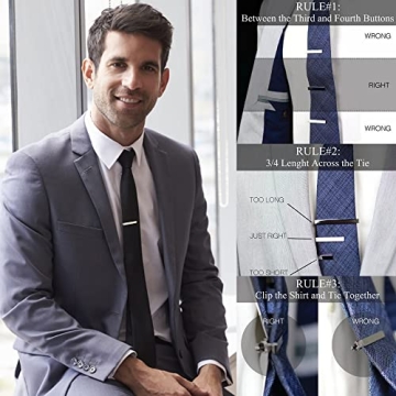 UBGICIG Elegant 3 Pcs Tie Clips for Men - Personalized & Stylish