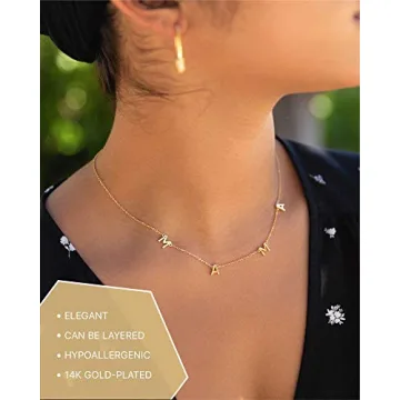 Benevolence LA Womens, Mama Necklace Dainty Necklace, 14k Gold Dipped Necklaces, Gifts for Mom | Gold Necklace, Mom Necklace, Necklaces for Mom, Travel Accessories, Designed in California