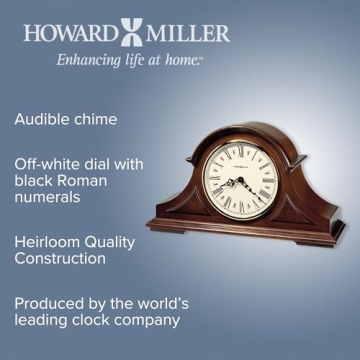 Howard Miller Burton II Mantel Clock - Elegant Timepiece for Home & Office