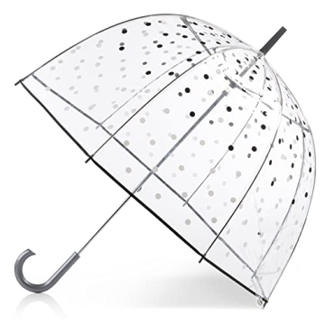 totes Adult Clear Bubble Umbrella - Windproof & Rainproof, 51" Canopy with Chic Design