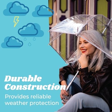 totes Clear Dome Umbrella for Wind and Rain Protection